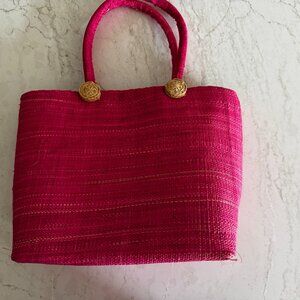 Pink Linen Handbag